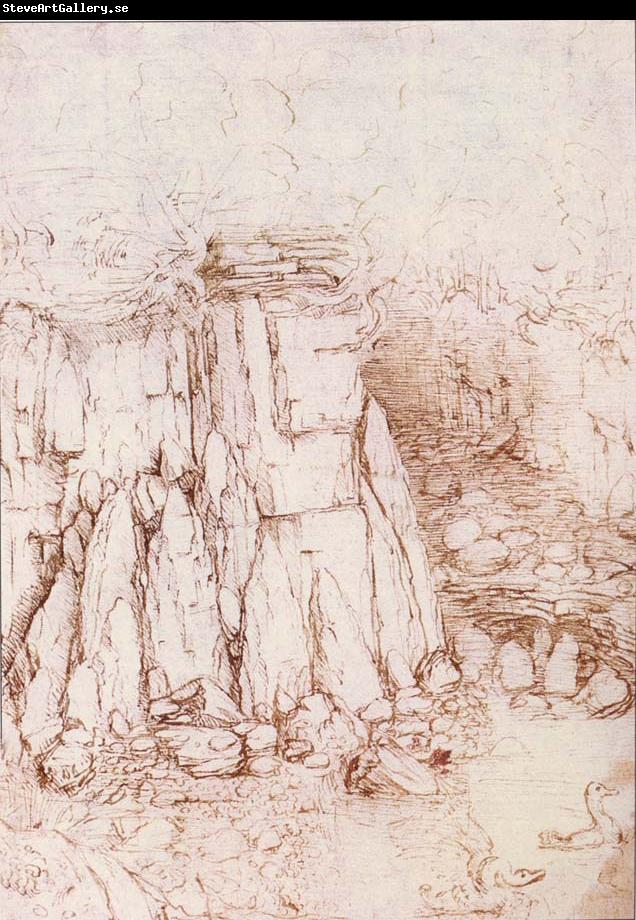 LEONARDO da Vinci A rock gorge